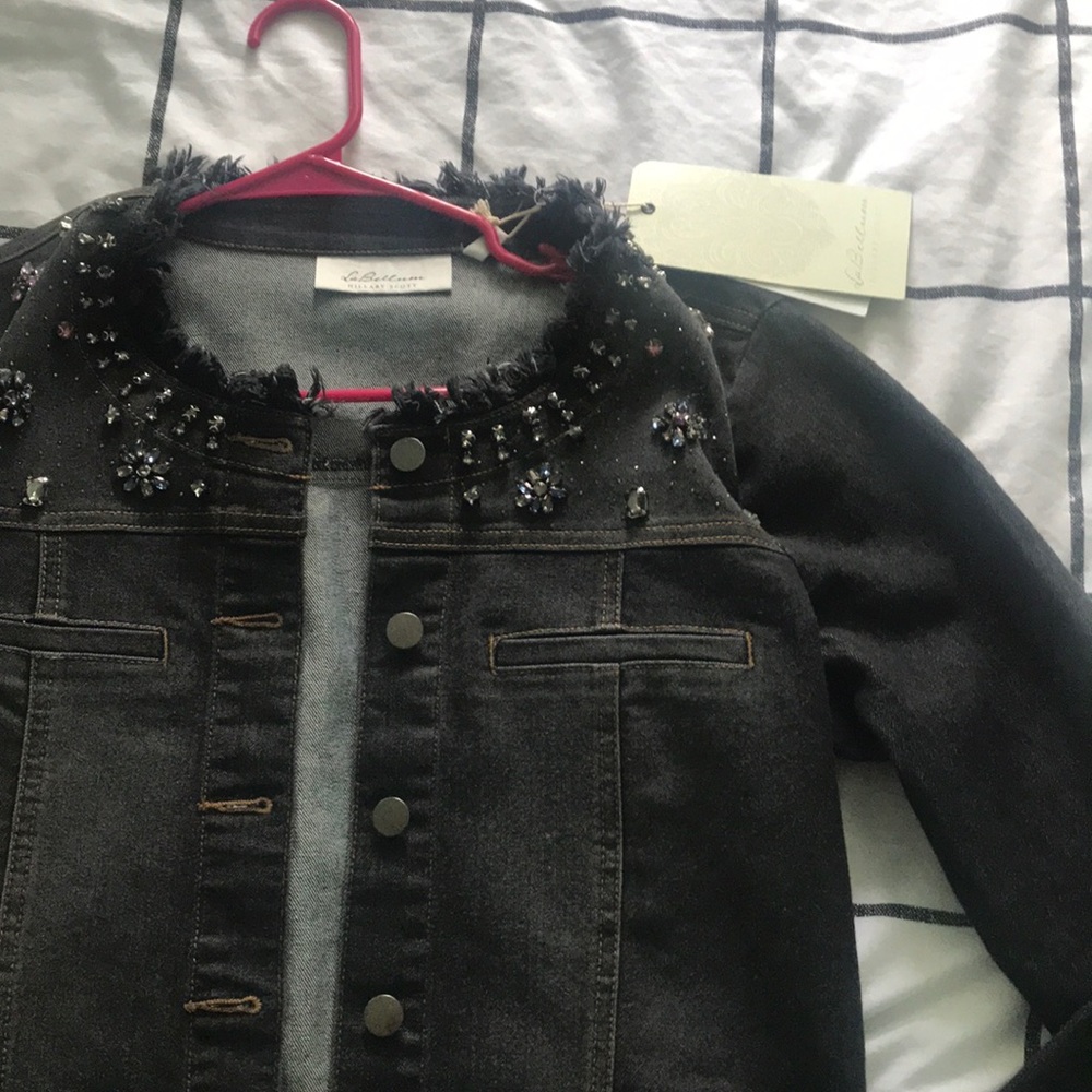 Hillary Scott black denim jacket